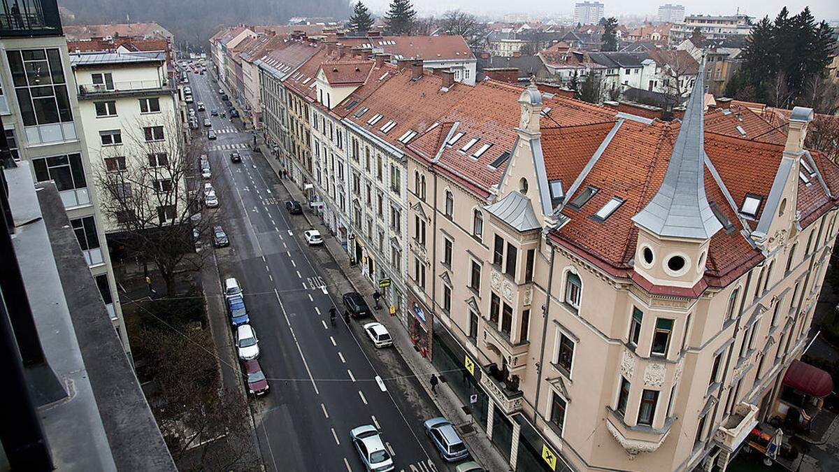 Die Heinrichstraße im Grazer Bezirk Geidorf