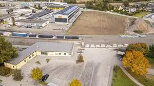 Alter Bahnhof St. Paul im Lavanttal umliegende Flächen Firmenerweiterung  Agro Steiner Bau Metallbau Huber Oktober 2025