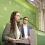 Spitzenkandidatin Lena Schilling (Grüne) nahm bei einer Pressekonferenz am 8. Mai Stellung zu den Vorwürfen
