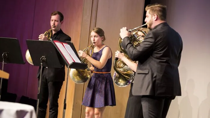 Das Horn Consort Oberschützen sorgte für den musikalischen Rahmen des Festakts im Gottfried-von-Einem Saal im Congress Center