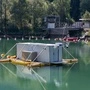 Im Tassenbacher Speichersee schwimmt seit Juli ein Saugbaggerboot | Im Tassenbacher Speichersee schwimmt seit Juli ein Saugbaggerboot, dass Sedimente aufnimmt und  dosiert in die Drau leitet