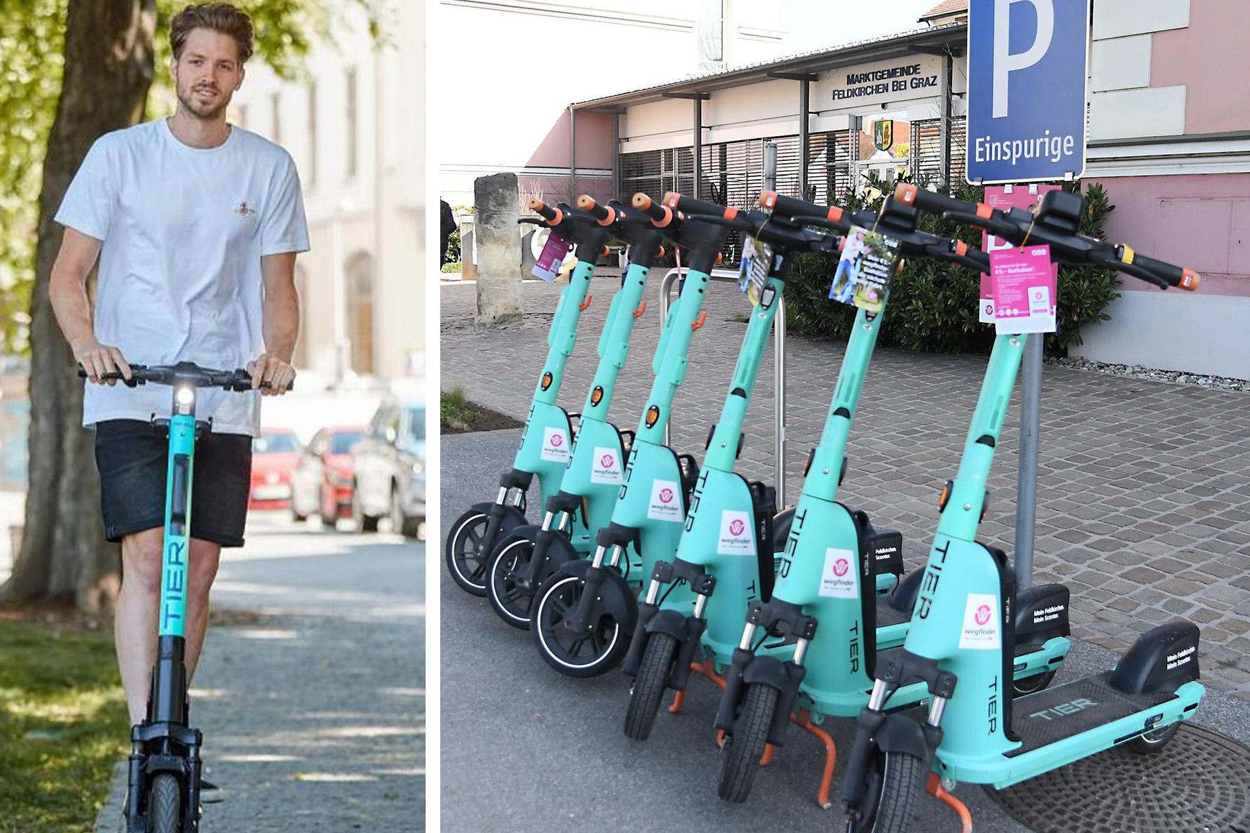 E-Scooter in Feldkirchen werden um zwei Stationen erweitert 