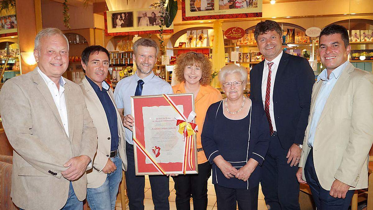 Peter Neuwirth, Gerhard Klocker, Ernst, Astrid und Hermine Lienbacher, Gerhard Pirih, Christian Klammer 