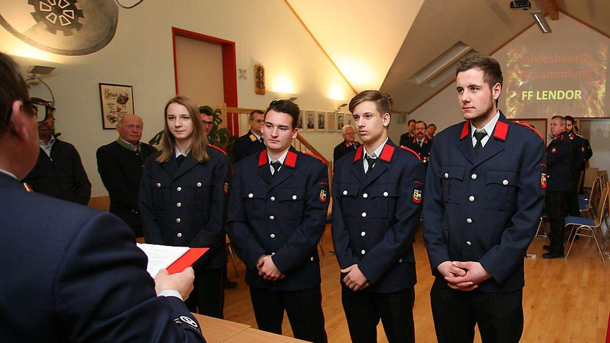 Angelobung bei der FF Lendorf