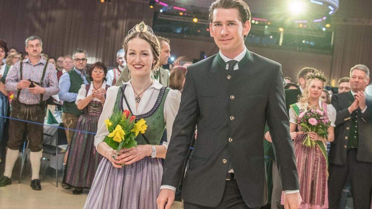 Sebastian Kurz mit Johanna Resch beim Bauernbundball 