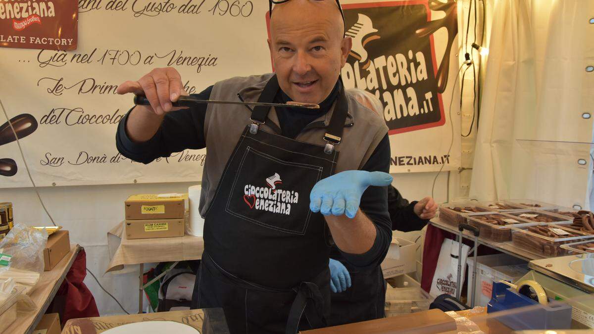 Die Cioccolateria Veneziana ist heuer das zehnte Mal in Villach mit dabei