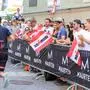 GRAZ,AUSTRIA,15.AUG.21 - TRIATHLON, RUNNING - Ironman 70.3. Image shows fans with flags. Photo: GEPA pictures/ Mario Buehner