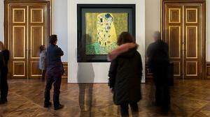 Intim: Klimts Gemälde „Der Kuss“ hat man derzeit fast für sich alleine