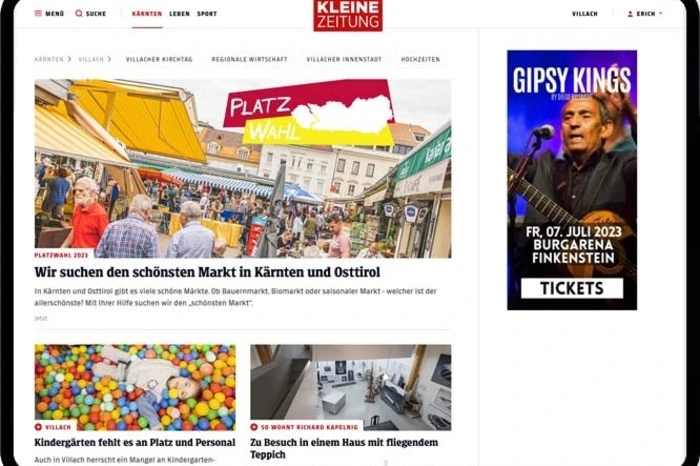 Beispiel "Sitebar/HPA", Desktop-Version mit Sitebar