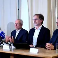 Dina Nachbaur (Verein Neustart), Wolfgang Gratz (Kriminologe), Hubert Stanglechner (Vereinigung österreichischer Strafverteidiger:innen) und Friedrich Forsthuber (Präsident des Landesgerichts für Strafsachen Wien) bei einer Pressekonferenz am Donnerstag