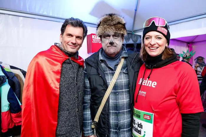 Kleine Zeitung trifft ORF: Chefredakteur und „Superman“ Oliver Pokorny, ORF-Steiermark-Landesdirektor Gerhard Koch und Kleine Zeitung-Geschäftsführerin Xenia Daum