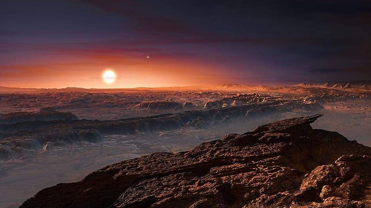 Wie es auf dem Exoplanet Proxima Centauri b aussehen könnte.