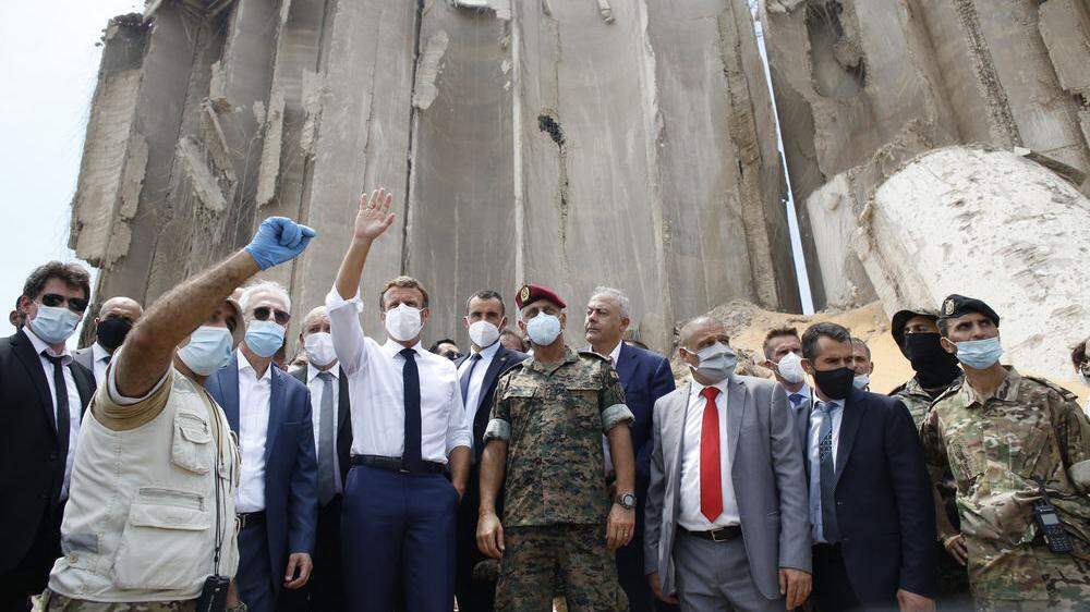 Emmanuel Macron im August in Beirut 