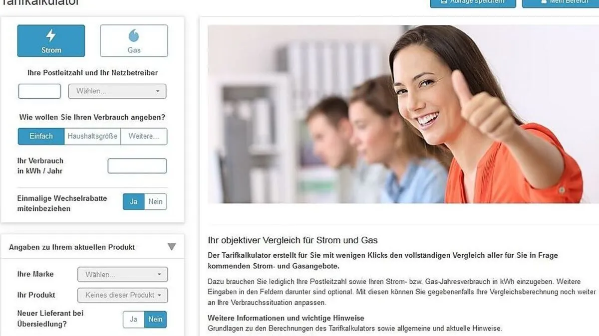 Der neue Tarifkalkulator der E-Control 