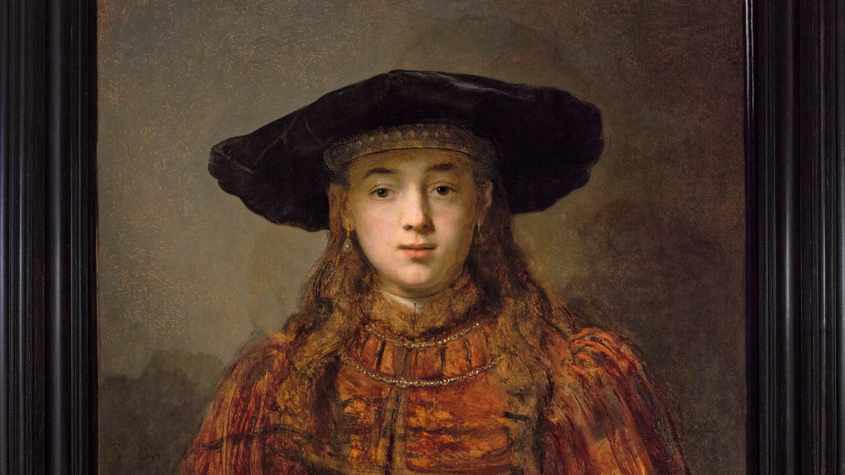 Rembrandt Harmensz. van Rijn: Mädchen in einem Bilderrahmen, 1641