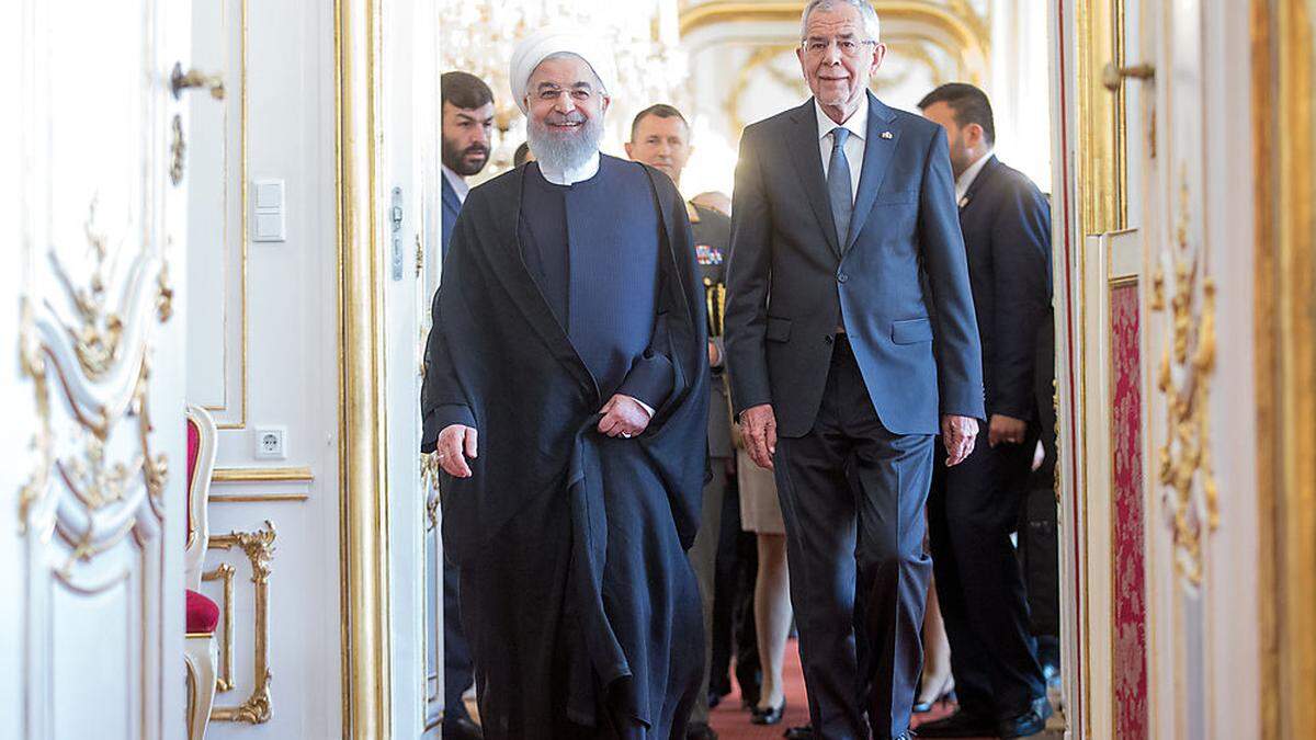 Rouhani gestern beim Österreich-Besuch bei Bundespräsident Van der Bellen 