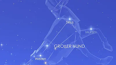 Der Sirius ist der hellste Stern des "Großen Hunds"