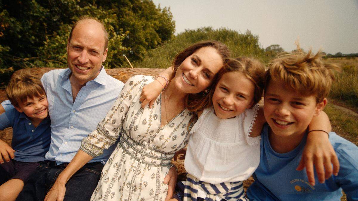 Kate mit dem künftigen König William und ihren Kindern Louis (6), Charlotte (9) und George (11)