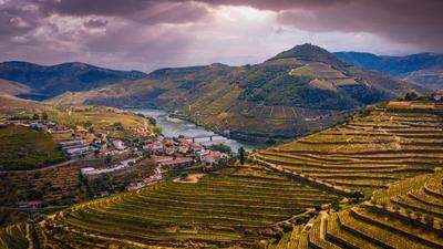 Blick ins Douro-Tal mit den berühmten, terrassenförmig angelegten Weinbergen