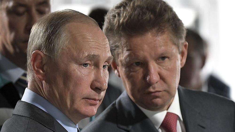 Russlands Präsident Wladimir Putin und Gazprom-Chef Alexei Miller