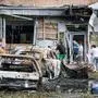 RUSSIA, KURSK - AUGUST 11, 2024: A view of a residential house and cars damaged in a military attack by the Armed Forces of Ukraine. Vladimir Gerdo/TASS PUBLICATIONxINxGERxAUTxONLY 72995445