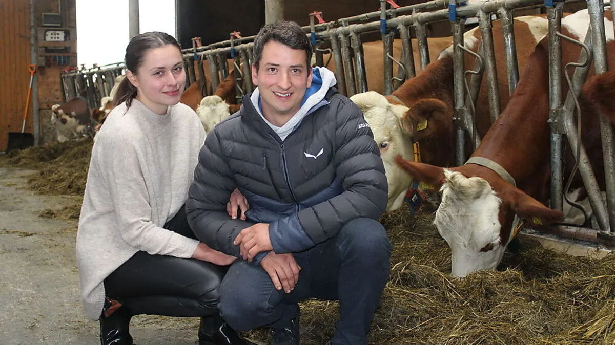 Martin Stückler und Lebensgefährtin Christina Kreuzer sind mit Leib und Seele Bauern	