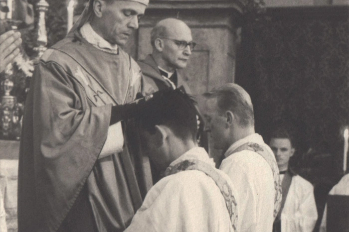 Priesterweihe durch Bischof Josef Schoiswohl am 7. Juli 1963 in Mariatrost.