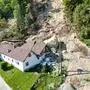 Massiver Hangrutsch in Rottenstein (Gemeinde Ebenthal) in Kärnten im Jahr 2023
