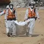 In Deir el Balah werden die Leichen von Dutzenden nicht identifizierbaren Palästinensern beerdigt, die im Rahmen der Waffenruhe von Israel übergeben wurden
