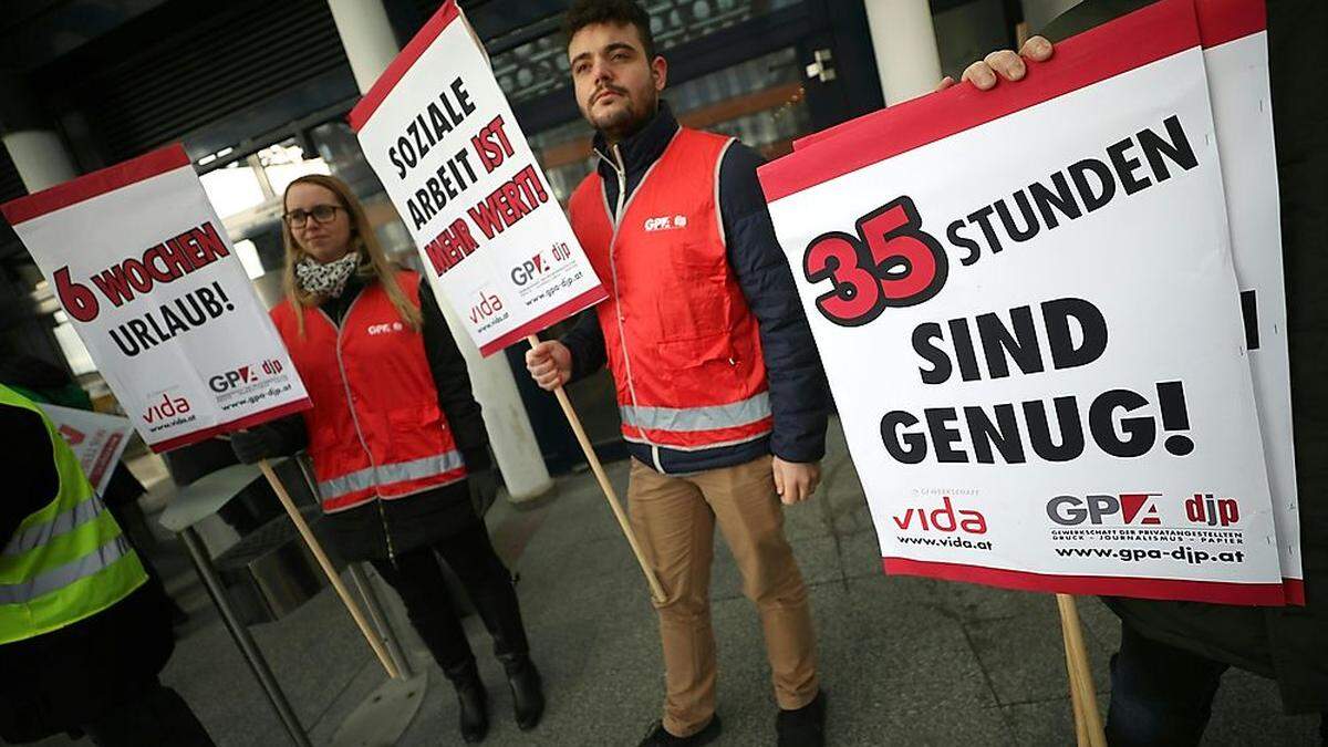 Warnstreiks in der Sozialwirtschaft vor einem Jahr