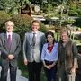 Hoher Besuch im Bonsaimuseum: Tomoko Murakami, Akira Mizutani, Wolfgang Klinar, Dorothea und Günther Klösch