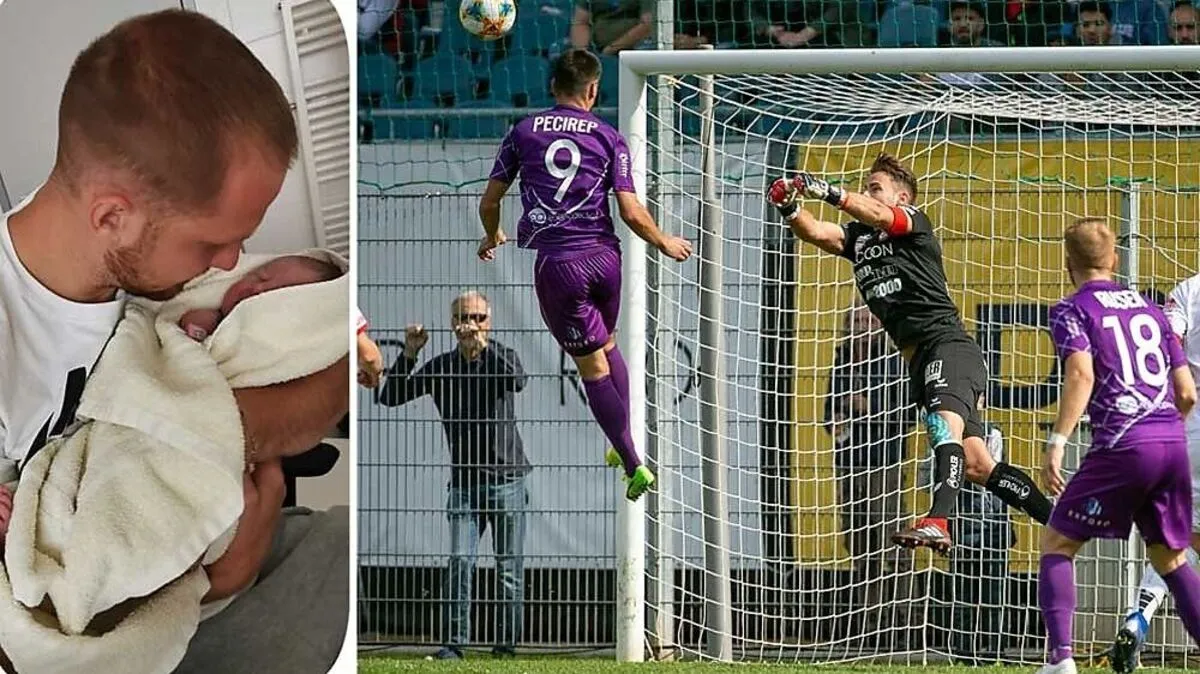 Austria-Stürmer Darijo Pecirep (am Ball) weiß, wie man gegen Kapfenberg trifft. Süßer Nachwuchs: Markus Rusek mit Tochter Lara (links)