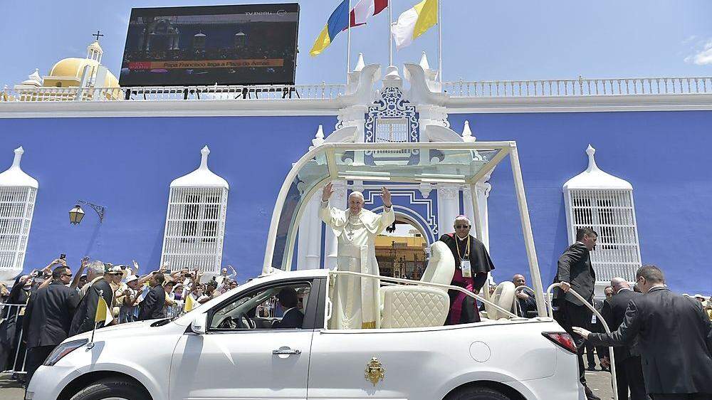 Der Papst in Trujillo, Peru