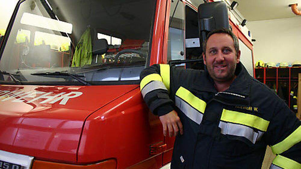 Kommandant und Gerätewart bei der Freiwilligen Feuerwehr Ledenitzen: Werner Klewein