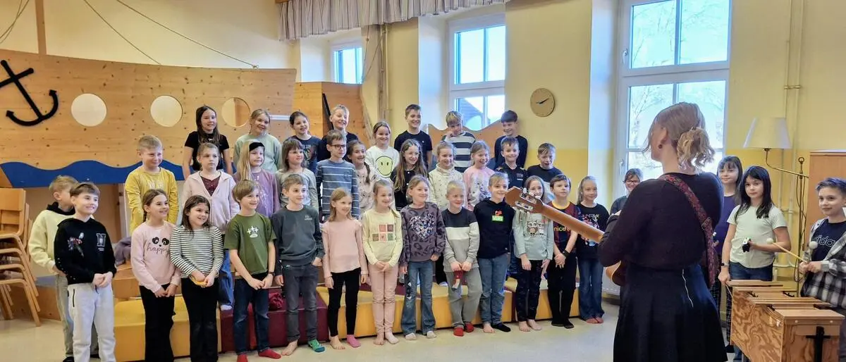Der Chor der Volksschule Jagerberg ist einer der 22 Schulchöre, die am 6. März in St. Stefan im Rosental singen werden