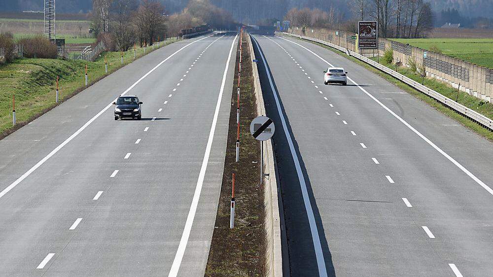 Die Westautobahn (A1) bei Ohlsdorf am 22. März 2020