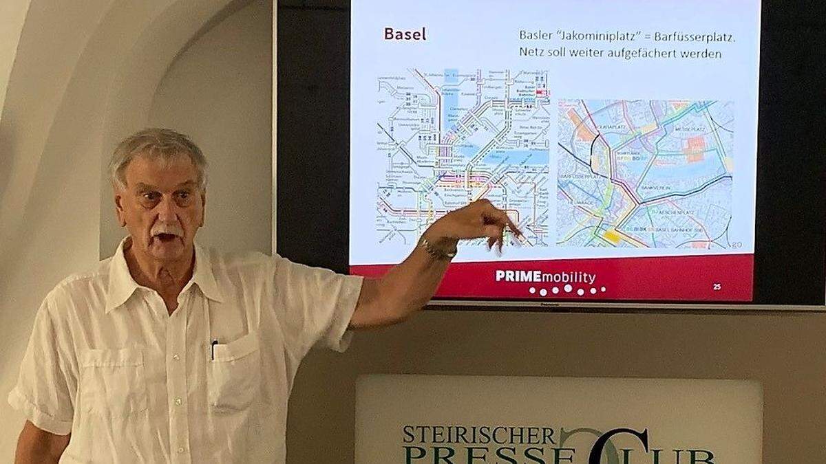 Verkehrsplaner Willi Hüsler orientiert sich bei den Planungen für Graz an Vorbild-Städten Zürich und Bern