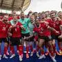 BERLIN, GERMANY - JUNE 21: players of Austria national team, Nationalteam celebrates winning the UEFA EURO, EM, Europameisterschaft,Fussball 2024 group stage match between Poland and Austria at Olympiastadion on June 21, 2024 in Berlin, Germany. Photo Sebastian Frej Poland v Austria Copyright: xx