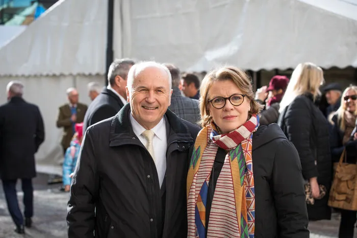 Mezzosopranistin Bernarda Fink mit Ehemann Valentin Inzo, Hoher Repräsentant von Bosnien-Herzegovina.