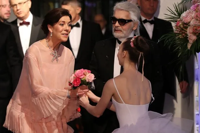 Gastgeber Caroline von Monaco und Karl Lagerfeld