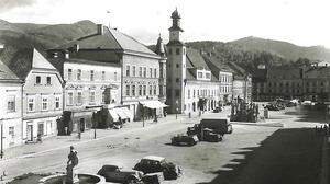Der Leobener Hauptplatz um das Jahr 1950