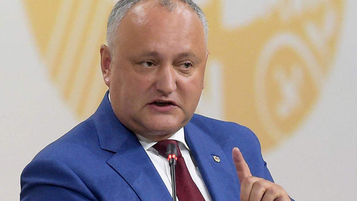 Das Bild zeigt Igor Dodon auf dem Weltwirtschaftsforum in St. Petersburg, das am Samstag zu Ende ging 