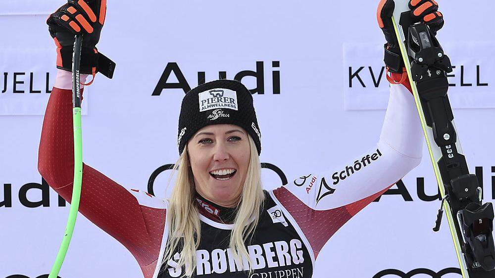 Conny Hütter freute sich über den vierten Weltcupsieg ihrer Karriere 