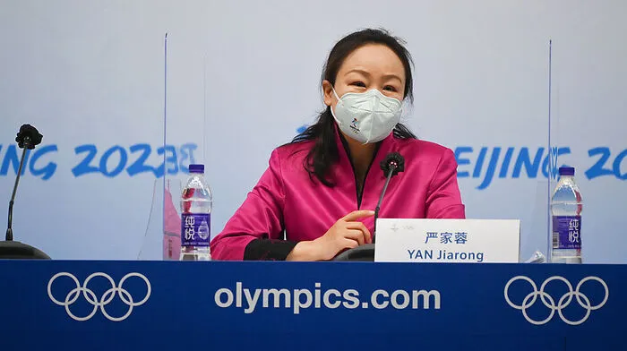 Yan Jiarong, die Sprecherin von Chinas Olympia-Organisatoren