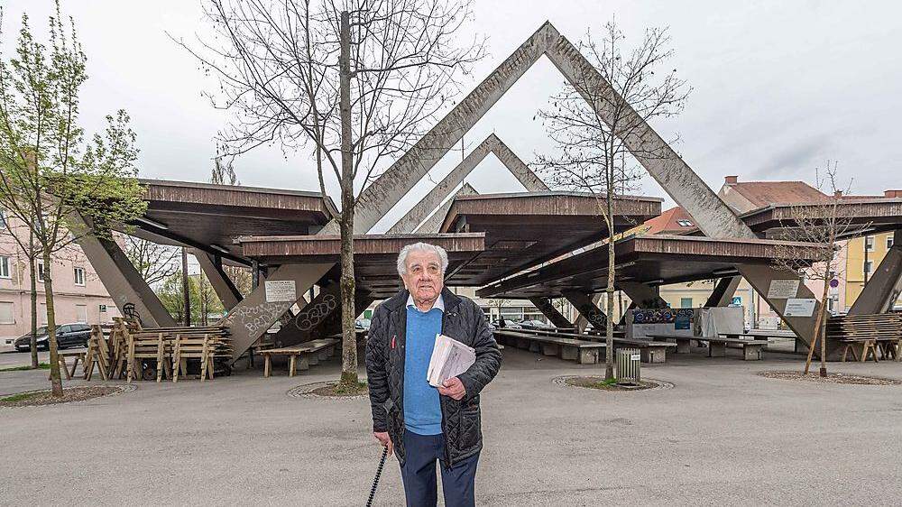 Franz Forstlechner (96) ist der Vater der denkmalgeschützten Markthalle am Hofbauerplatz