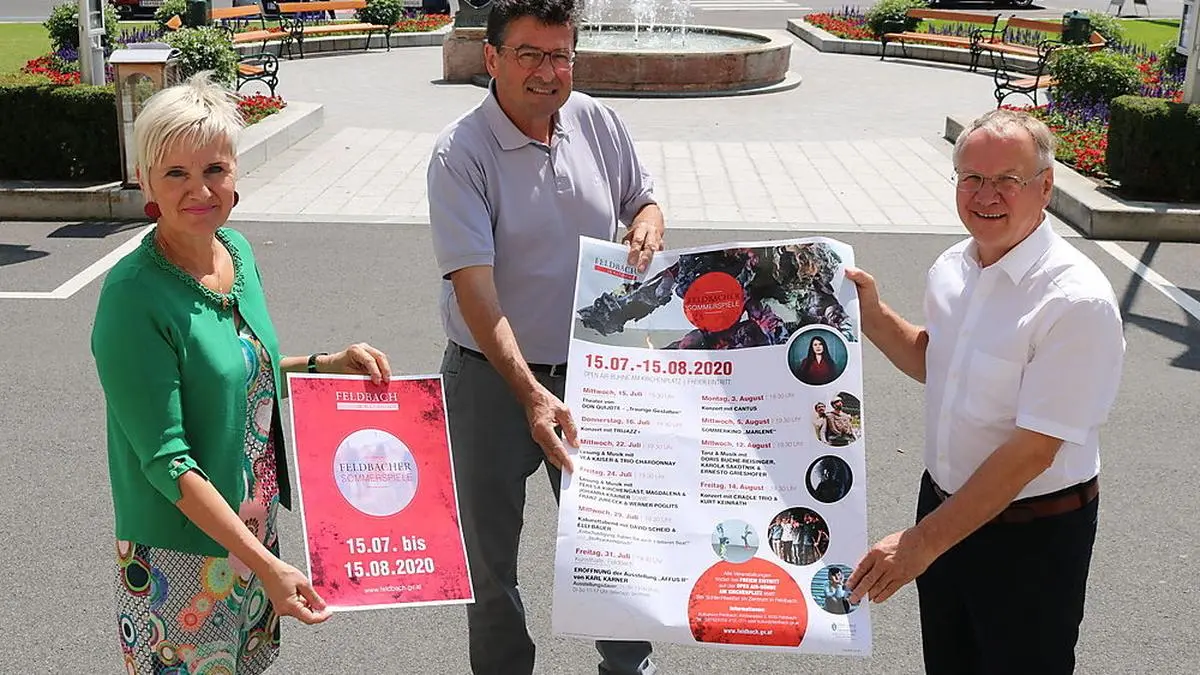 Andrea Meyer, Michael Mehsner, Bürgermeister Josef Ober (v. li.).