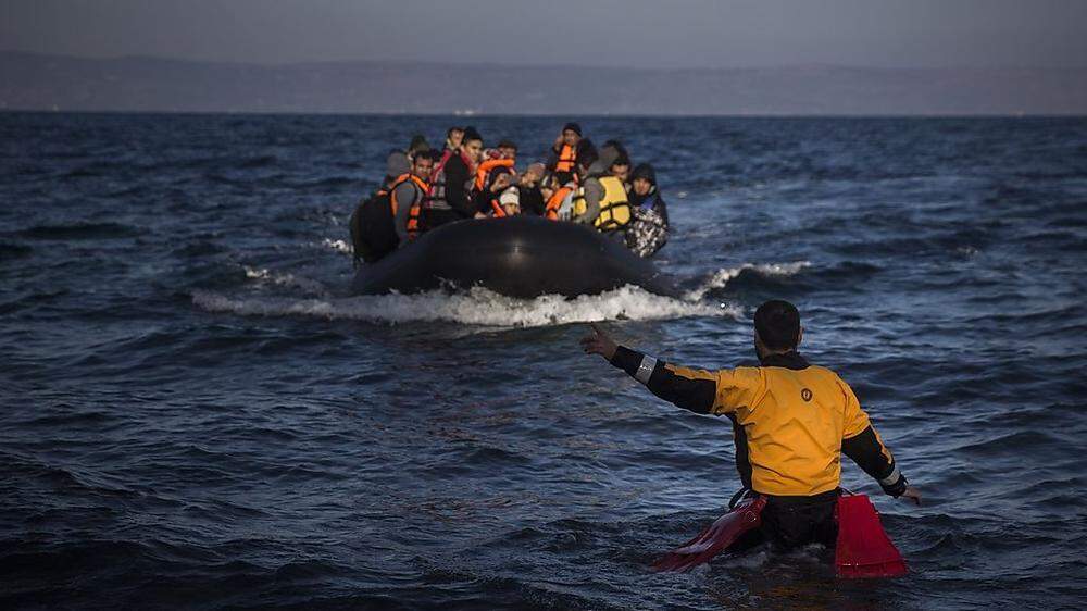Flüchtlingsankunft in Lesbos