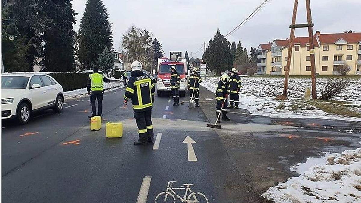 Die Feuerwehr Wildon war mit zehn Mann im Einsatz 