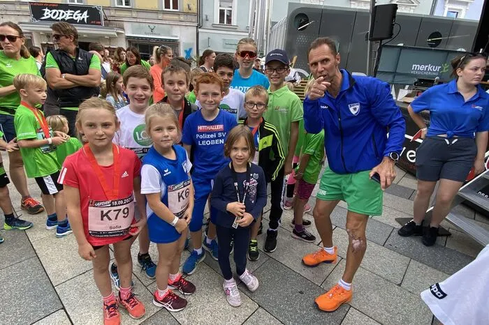 Auch der Polzeisportverein Leoben war mit Kindern und Jugendlichen mit dabei