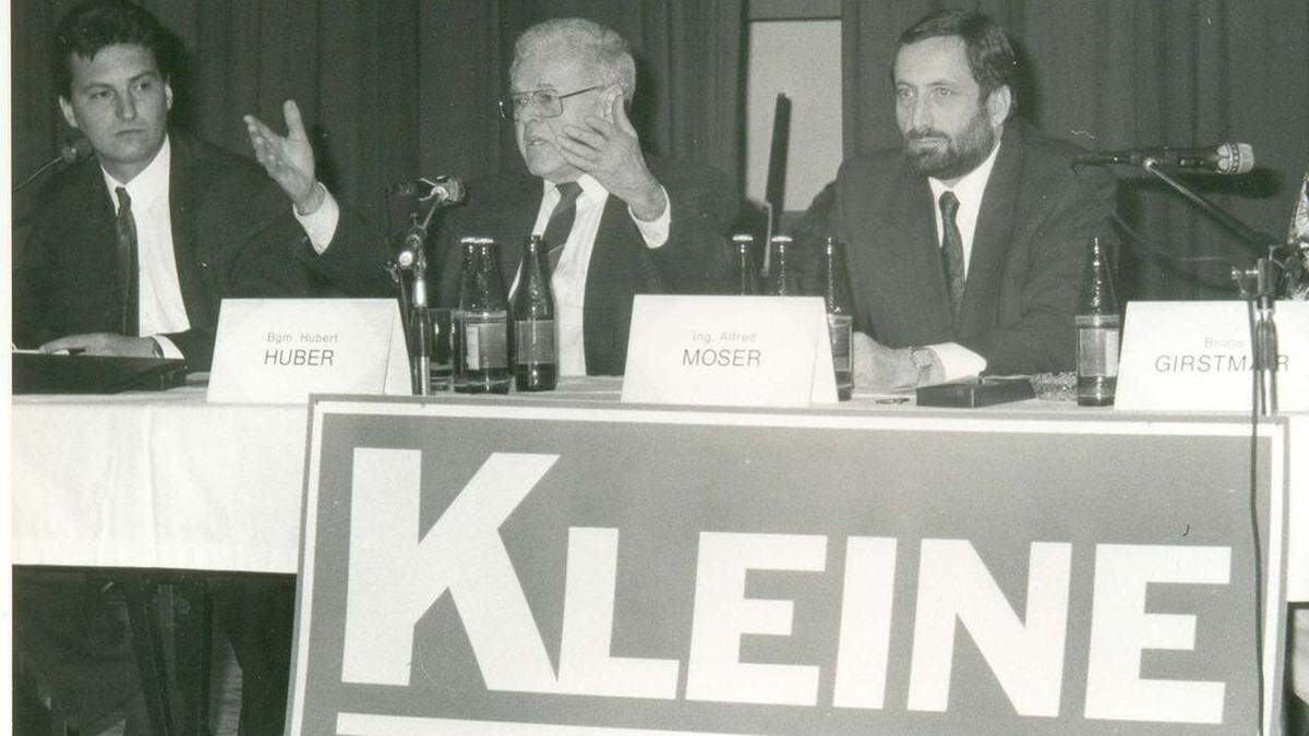 Podiumsdiskussion mit Hubert Patterer zur Gemeinderatswahl 1992 in Lienz.